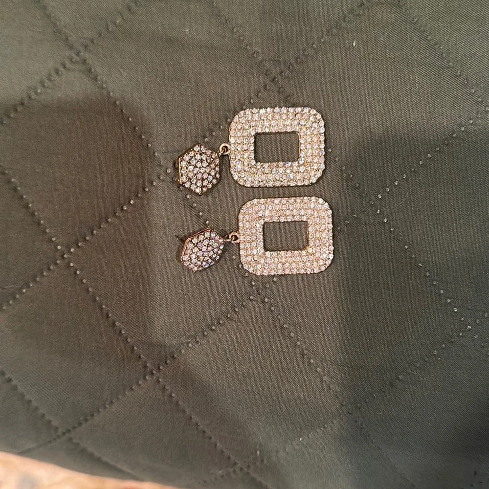 Gold/silver sparkly statement H&M earrings - Picture 1 of 2